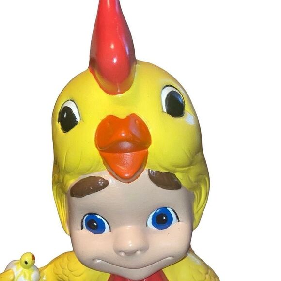Vintage 1970s Ceramic Atlantic Mold Rare Easter Boy in Chicken Suit Hand Painted - Picture 3 of 6